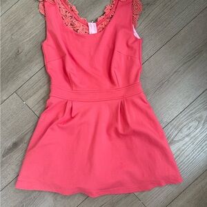 Lilly Pulitzer Coral and Pink Lace Trim Dress